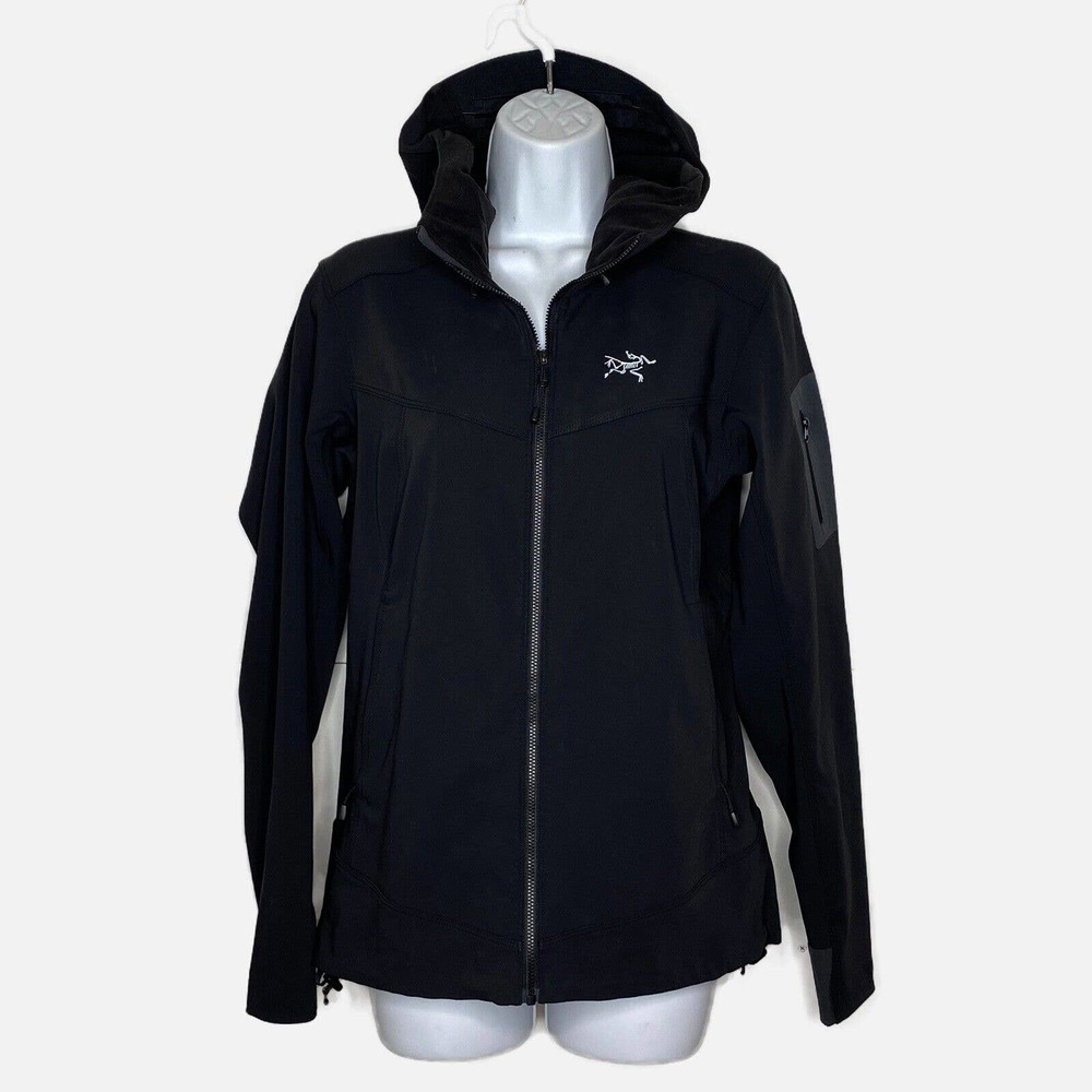 Arc'teryx Womens M Epsilon LT Black Softshell Jacket Hoodie Medium Hood